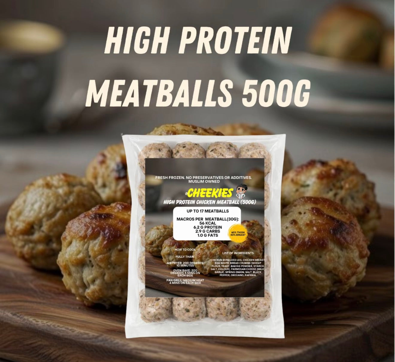 High Protein Chicken Meatballs (500g)